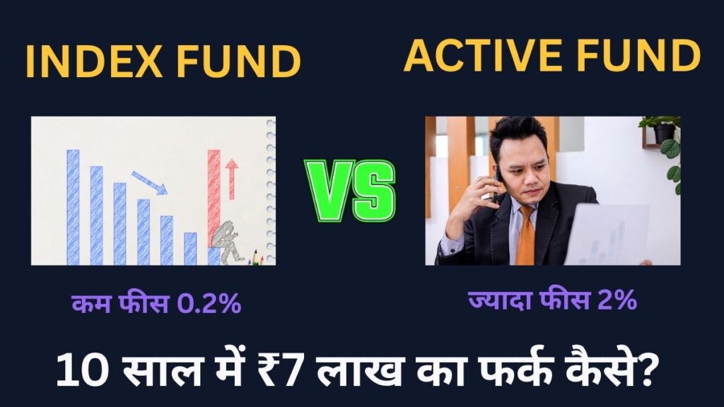index fund vs active fund comparison hindi 10 years return